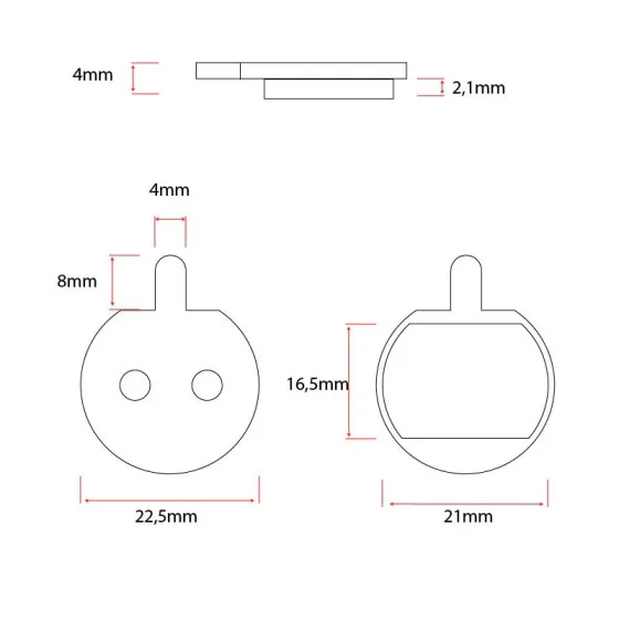 CT004-R resin brake pad - 2 sets